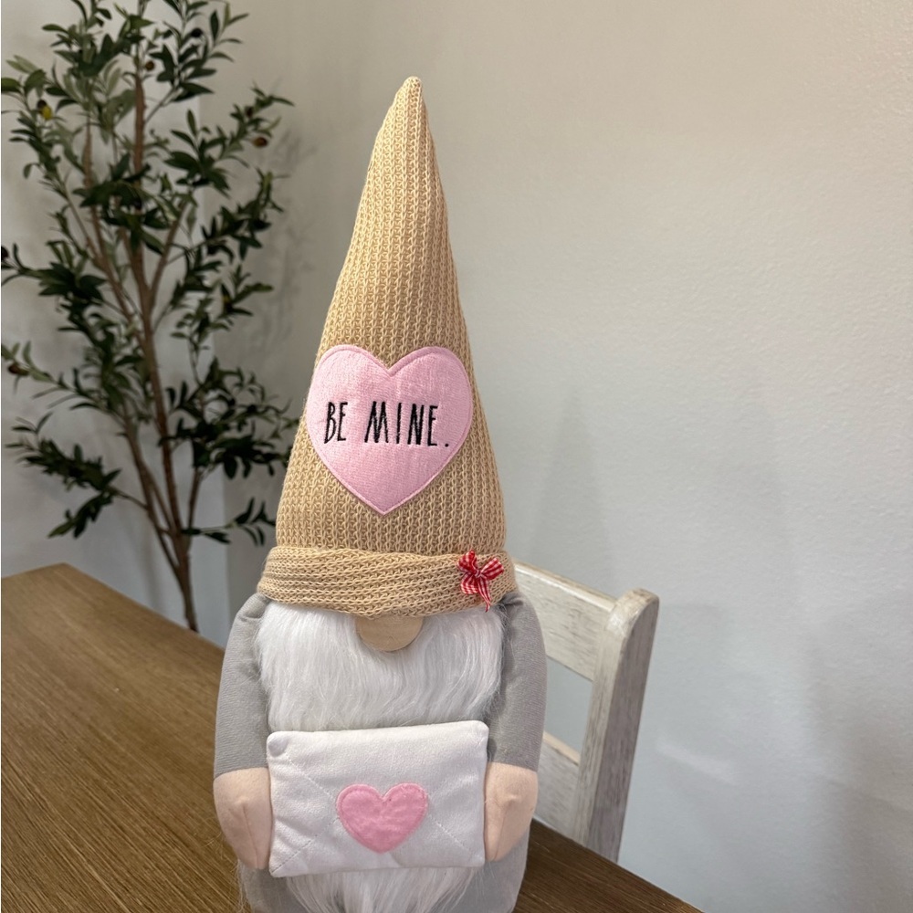 Rae Dunn Tan and Pink Cone Hat Decor